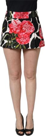 Dolce & Gabbana Carnation Floral Print Jacquard Mini Rok - Dames - Korte rokken - Veelkleurig - 4XL - Katoen - Rokken