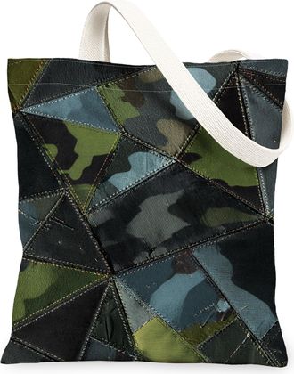 Generic Camouflage Canvas Tote Bags, Stylish Geometric Pattern Reusable Grocery Bags, Outdoor Vintage Lightweight Washable Shoulder, Camouflage, 13x15 Inch
