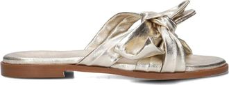 Stefano Lauran Metallic Zomer Slippers voor Vrouwen - Dames - Sandalen - Geel - 37 EU - Leer - Schoenen