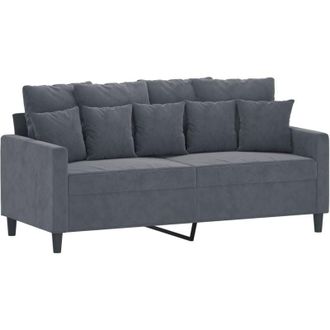 vidaXL Sofá de 2 plazas de terciopelo gris oscuro 140 cm vidaXL