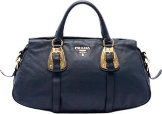 Prada Pre-owned Satchel - Dames - Vintage Handtas - Blauw - ONE Size - Leer - Vintage