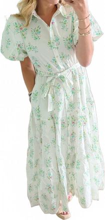 Peach Love California The Lily Grace Ankle Dress In Green