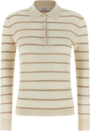Max Mara Truien & Vesten, Dames, Beige, S, Kasjmier, Mxpgitano Polo Shirt