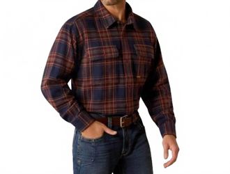 Ariat Heavy Flannel Long-Sleeve Work Shirt In Blue