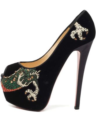 Christian Louboutin Highness velvet pumps - women - Velvet/Calf Leather/Calf Leather - 35.5 - Black