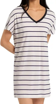 Hanro Laura Bigshirt Nightdress In Cheerful Stripe