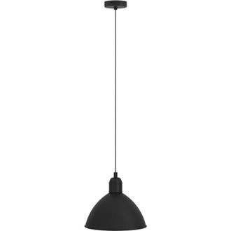 Eglo Eglo Priddy Lampada a sospensione da appendere sopra il tavolo da pranzo, rotonda, in metallo di colore bianco e nero, con attacco E27, diametro 30,5