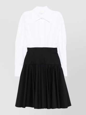 Genny long sleeve dress flared skirt waist