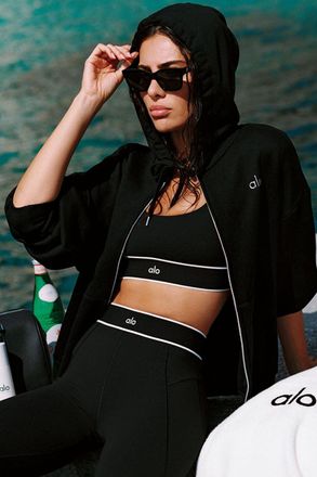 Alo | Accolade Full Zip Hoodie in Black, Size: Medium