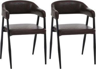 Hhg [nunca Usado] Juego De 2 Sillas De Comedor Hhg-685, Silla De Cocina, Silla Con Respaldo, Silla Tapizada, Estilo Industrial Retro Vintage, Piel Sint&eacute;ti