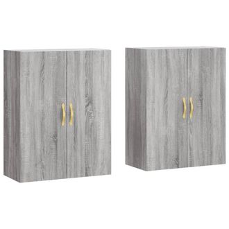 Berkfield Home Wall Mounted Cabinets 2 pcs Grey Sonoma 69.5x34x90 cm