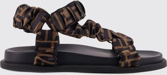 Fendi Sandalo Feel Fendi in raso arricciato con monogram all over
