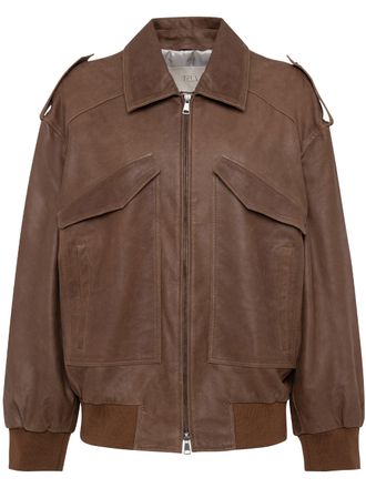 Tela Brown New Blossom Boxy Fabric Jacket