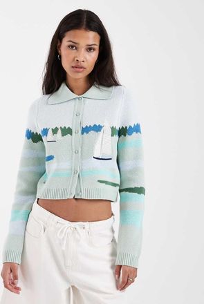 House of Sunny Sail Away Tripper - Cardigan blu acqua