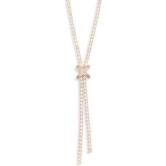 Eye Candy Los Angeles Bella Cubic Zirconia Lariat Necklace in Gold at Nordstrom Rack
