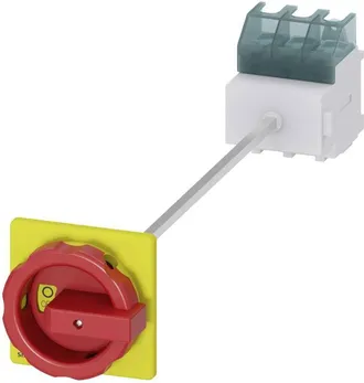 SIEMENS Interruptor Principal/de Emergencia 3p 63a 22kw Ac23a 400v Montaje En Placa Con Eje, Perilla Amarilla-roja, 4 Orificios 3ld2514-0tk53