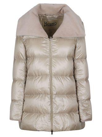 Herno A-Shape Nylon Ultralight Faux Fur Polyamide Down Jacket