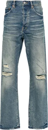 Purple P011 Vintage Knee Slit jeans - men - Calf Leather/Cotton - 30 - Blue