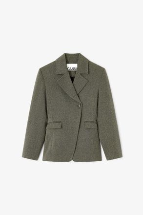 Ganni Green Mouline Blazer