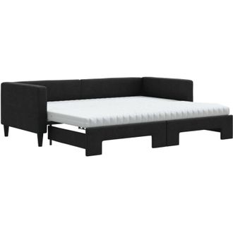 vidaXL Vidaxl - Sof&aacute; Cama Nido Con Colch&oacute;n Tela Negro 90x190 Cm
