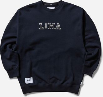 Wtaps Men s Academy Crewneck Sweatshirt Navy