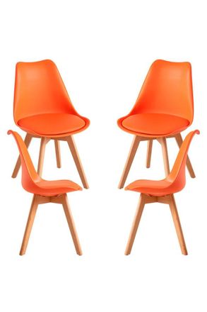 Regalos Miguel Regalos Miguel - Packs Sillas Comedor - Pack 4 Sillas Synk Basic - Naranja