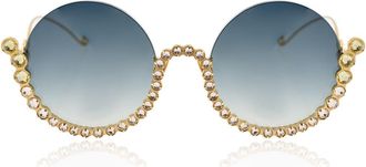 Anna-Karin Karlsson FULL MOON Gold Womens Sunglasses Gold Size 56