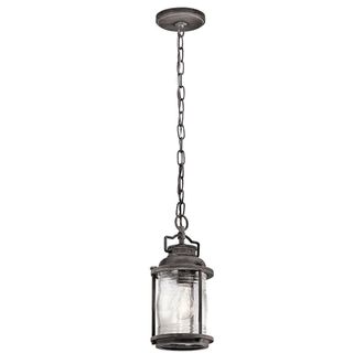Netlighting Ashland Bay 1 Light Small Outdoor Ceiling Chain Lantern Zinc IP44 E27 in Grey