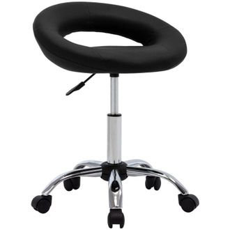 vidaXL vidaXL Sedia da Pranzo Girevole Nera in Similpelle