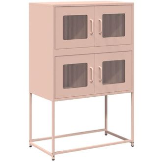 vidaXL Highboard Pink 68x39x107 cm Steel Vidaxl