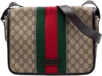 Gucci Pre-owned Cross Body Bags, female, Multicolor, Size: ONE SIZE Pre-owned Vintage Canvas Crossbody Bag