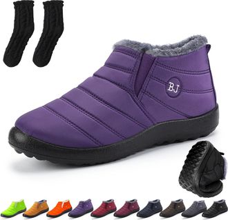 Generic Comfortable Orthopedic Winter Boots, Waterproof Non-Slip and Lightweight Snow Boots with Fur Food for Women Men (Lila,13.5)