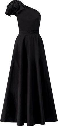 Giambattista Valli one-shoulder bow maxi dress - women - Cotton - 42 - Black