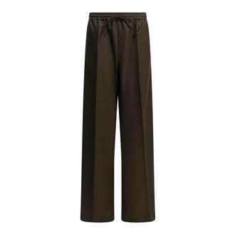 Max Mara Pantone Wide-Leg Broeken - Dames - Broeken - Bruin - Maat: 2XS Wol