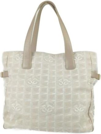 Chanel Pre-owned Tote Bags, female, Beige, Size: ONE SIZE Pre-owned Canvas shoulder-bags
