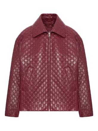 Gucci Jack met puntige kraag en GG-reli&euml;f - Rood