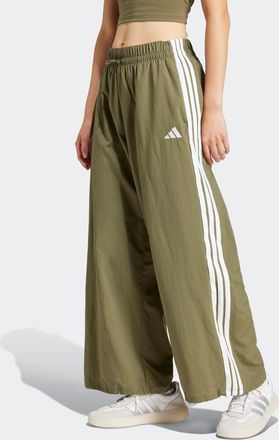 adidas Sporthose ADIDAS SPORTSWEAR ESSENTIALS 3-STREIFEN LIFESTYLE WOVEN PARACHUTE, Damen, Gr. XL, N-Gr, gr&uuml;n (olive strata, wei&szlig;), Obermaterial: 100% Polyam