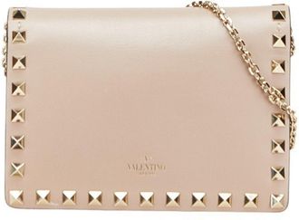 Valentino Grayish Leather Chain/Shoulder Wallet (Pre-Owned)