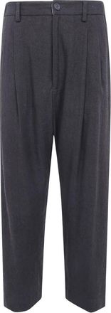 Ziggy Chen Geplooide broek met verlaagd kruis - Heren - Broeken - Bruin - Maat: S Zijde