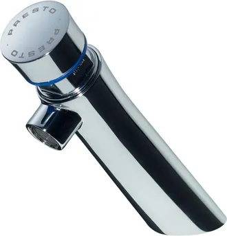 Presto Grifo De Agua Fr&iacute;a Temporizado Con Pulsador Y Palanca Presto Neo Cromado Para Lavabo