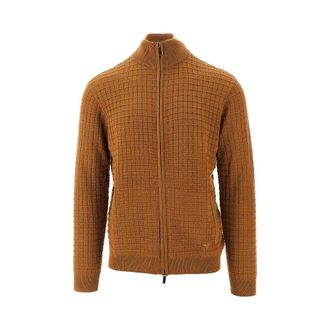 Emporio Armani Check effect wool-blend cardigan Man XL