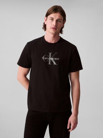 Calvin Klein Jeans T-Shirt CALVIN KLEIN JEANS SS Hero Monologo Tee 20s, Herren, Gr. XXL, schwarz, Web, Obermaterial: 100% Baumwolle, unifarben, l&auml;ssig geschnitten normal
