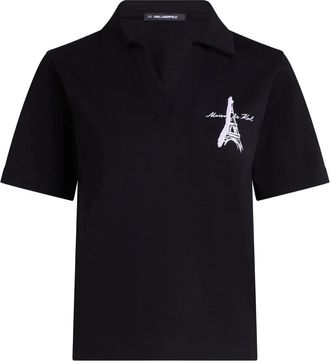 Karl Lagerfeld T-shirt Eiffel Tower con stampa - Nero