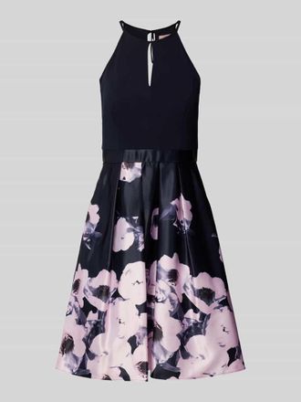 Vera Mont Cocktailkleid mit floralem Muster in Marine, Gr&ouml;&szlig;e 32