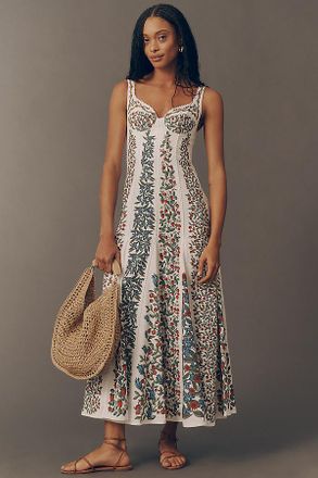 Farm Rio Sleeveless Sweetheart Midi Dress