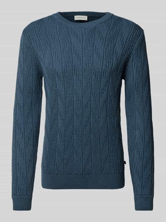 Tom Tailor Strickpullover mit Rundhalsausschnitt in Rauchblau, Größe XL