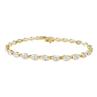 Diamond2Deal 14k Yellow Gold 5 Carat Radiant Cut Lab Grown Diamond Tennis Bracelet 7