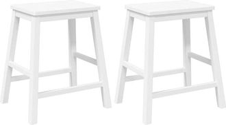 vidaXL Sillas de bar 2 uds madera maciza blanca caucho Vidaxl