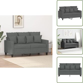vidaXL The Living Store Divano a 2 Posti Grigio Scuro 120 cm in Tessuto - Divano in tessuto