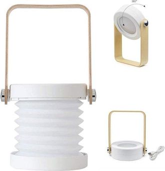 OEM L&aacute;mpara Plegable 4 1: Plegable Usb, Linterna Port&aacute;til Madera Linterna Mano, Control T&aacute;ctil 3 Niveles Brillo Regulables, Leer Acampar (blanca)